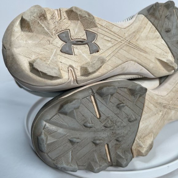 Under Armour Mens 8.5 Leadoff Mid RM 1297315-100 Baseball‎ Cleats White Silver - Picture 6 of 14
